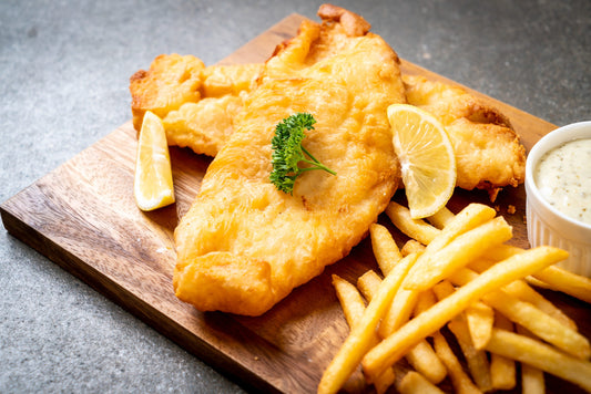 DORADO FISH & CHIPS (Filete de pescado Dorado y Papas).